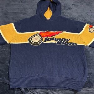 Navy and Yellow Men's Sweater